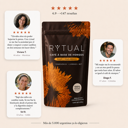 RYTUAL® - Café a base de hongos | Regulá tu cortisol, reducí tu hinchazón, recuperá tu energía.